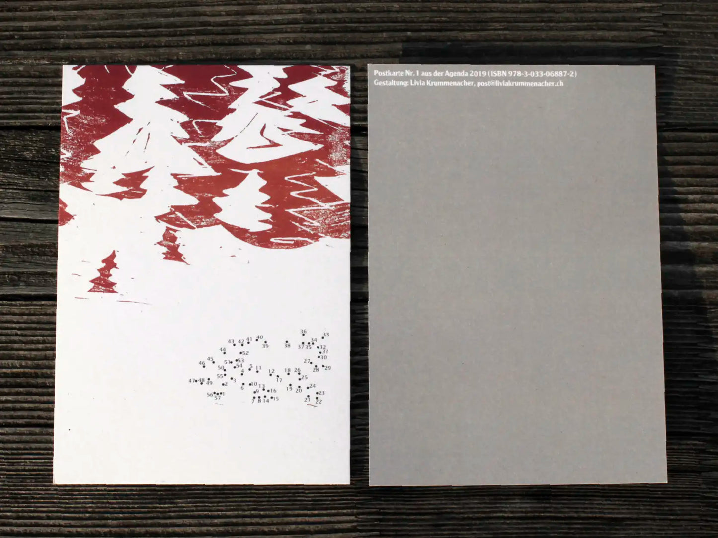 Edition Punktpunktpunkt - Postkarte "Nr. 1 aus der Agenda 2019" (5 Stück)