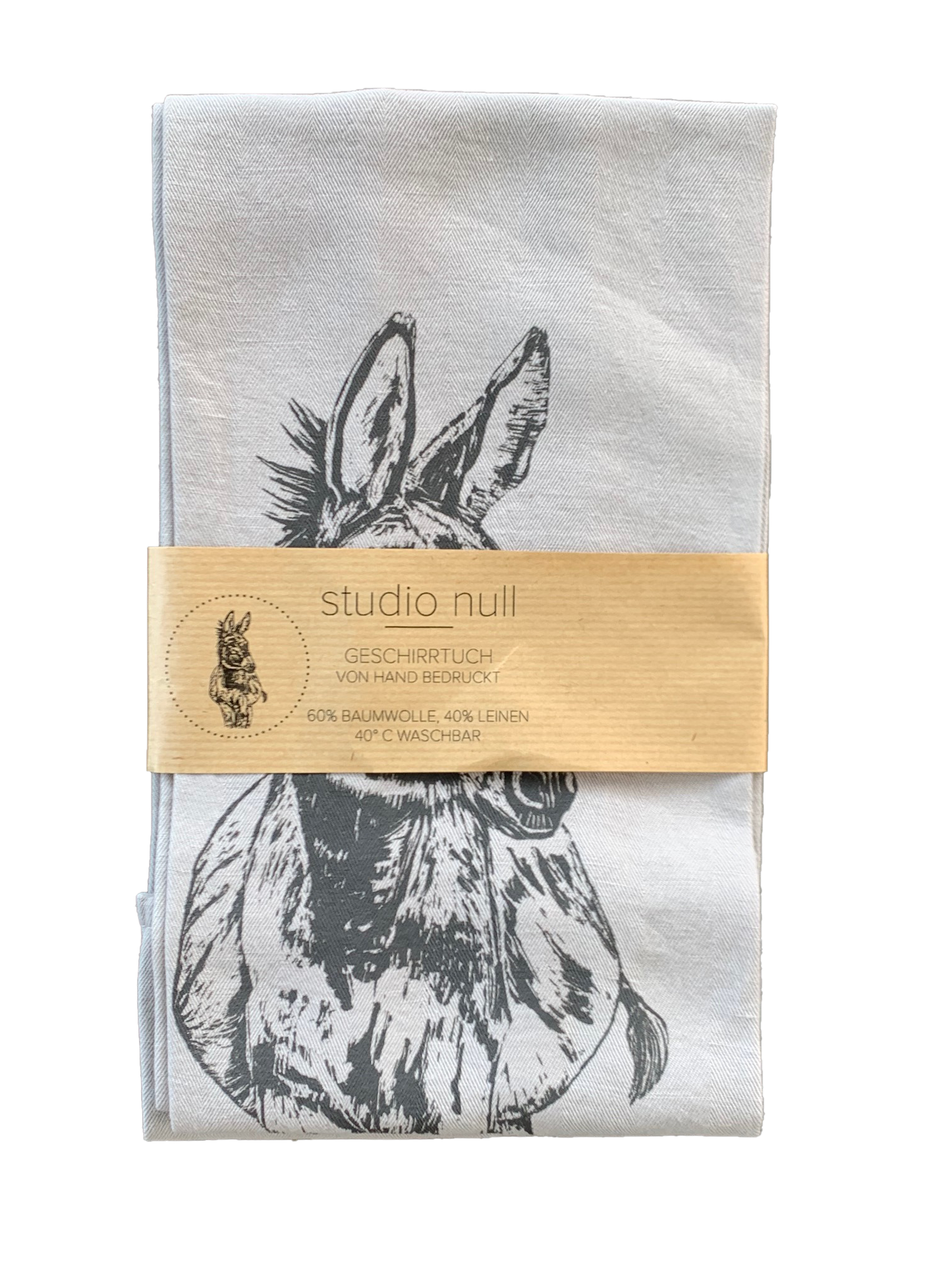 Studio Null - Geschirrtuch "Esel" grau (5 Stück)