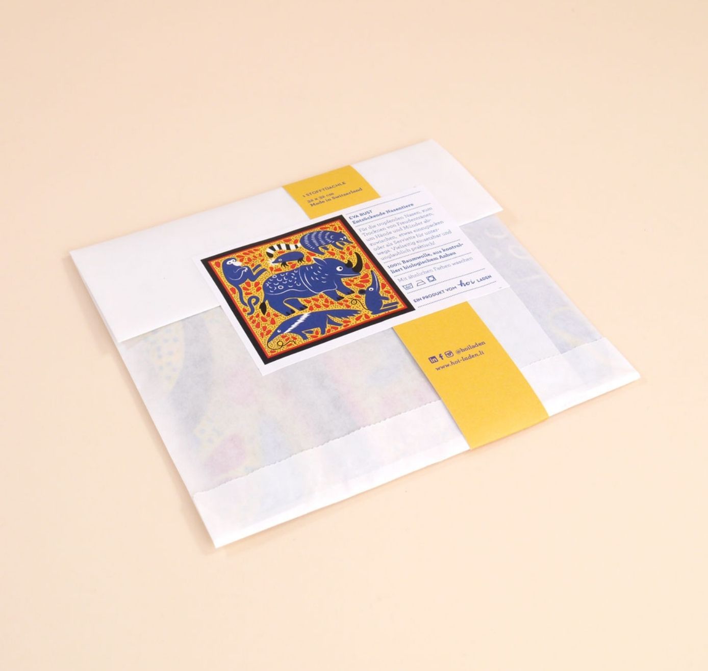 Hoi-Laden - Stofftüchlein "Entzückende Nasentiere" (5 Stück)