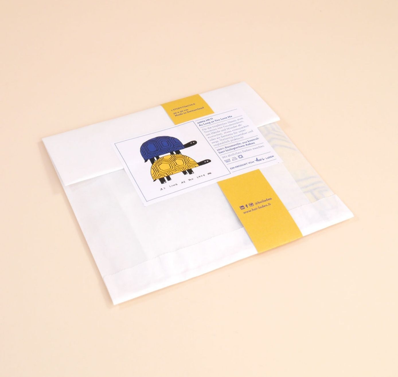 Hoi-Laden - Stofftüchlein "Schildkröten - As Long as You Love Me" (5 Stück)