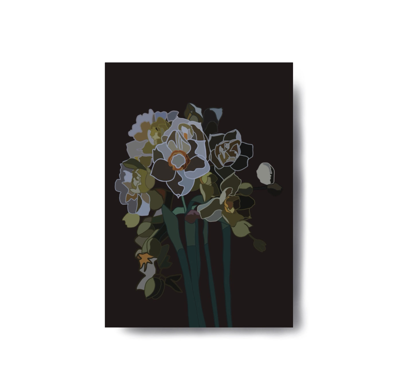 Karin Lena Schmid - Postkarte "Narzissen" (5 Stück)