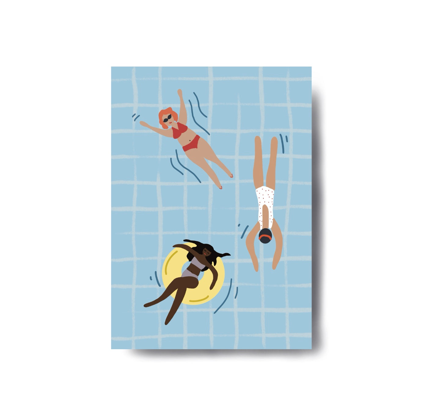 Karin Lena Schmid - Postkarte "Badende" (5 Stück)