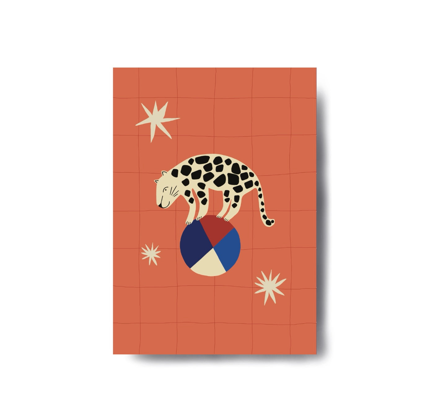 Karin Lena Schmid - Postkarte "Leo auf Ball" (5 Stück)