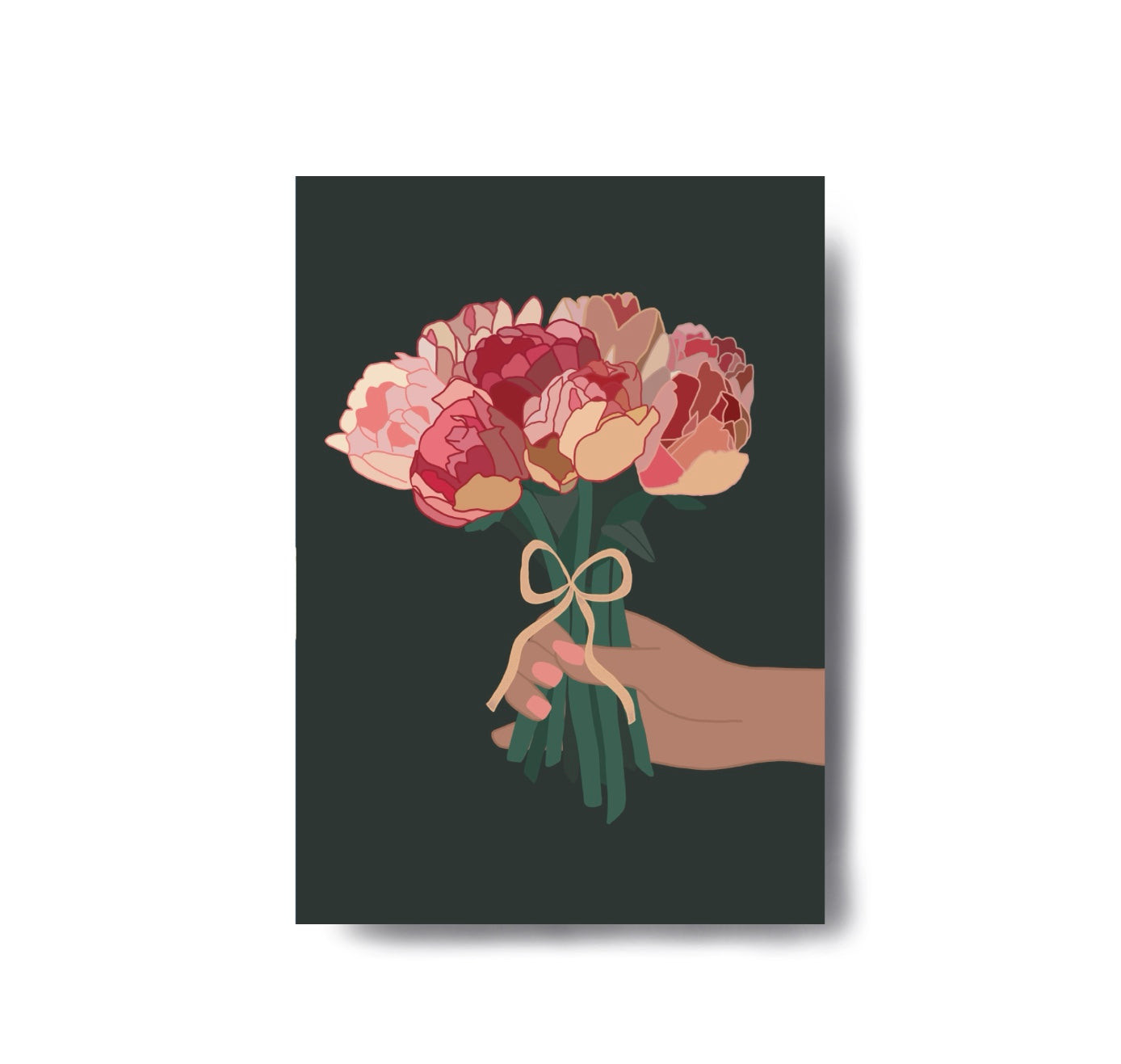 Karin Lena Schmid - Postkarte "Pfingstrose Strauss" (5 Stück)