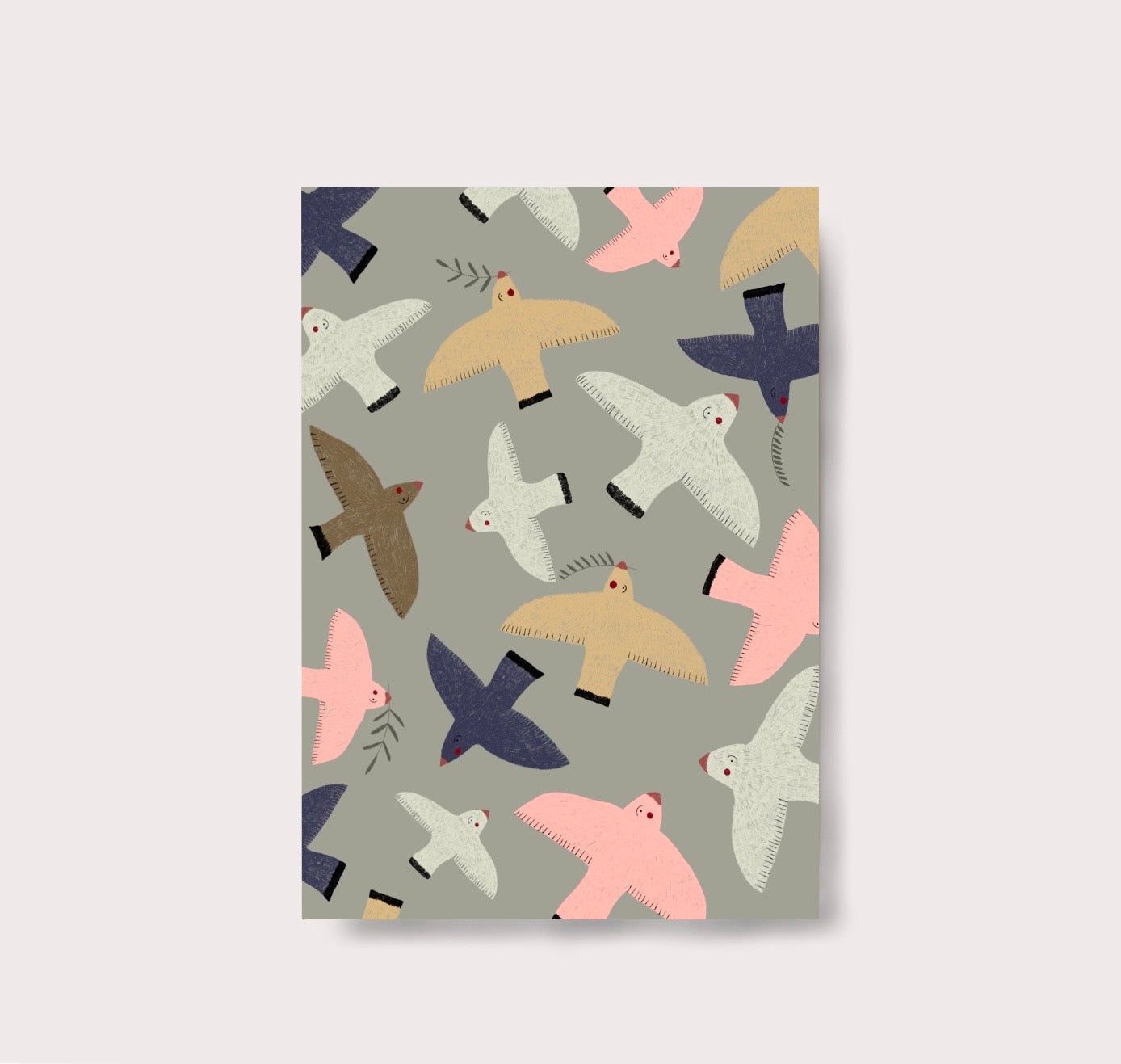 Karin Lena Schmid - Postkarte "Bunte Vögel" (5 Stück)