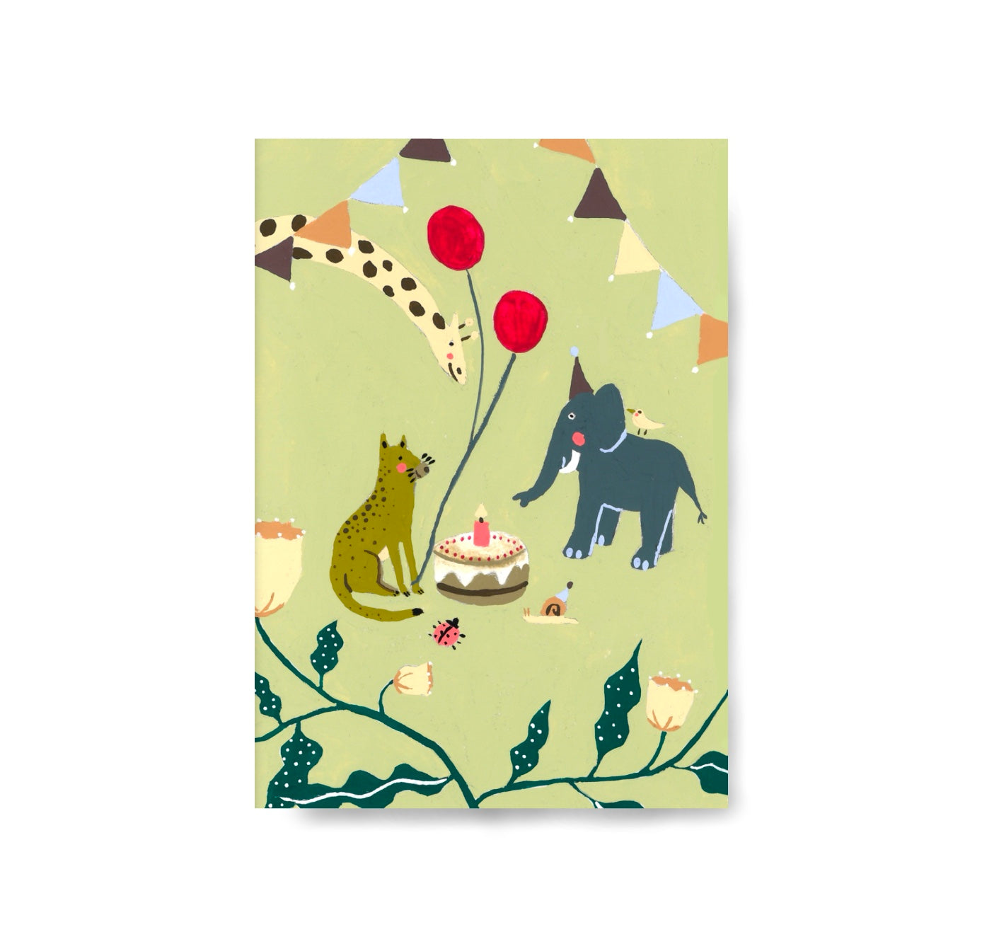 Karin Lena Schmid - Postkarte "Tierische Geburtstagsparty" (5 Stück)