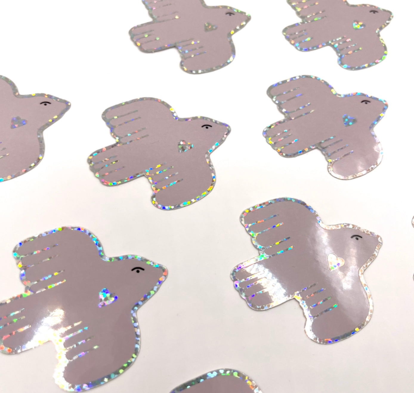 Karin Lena Schmid - Sticker "Vogel mit Glitzerherz" (5 Stück)