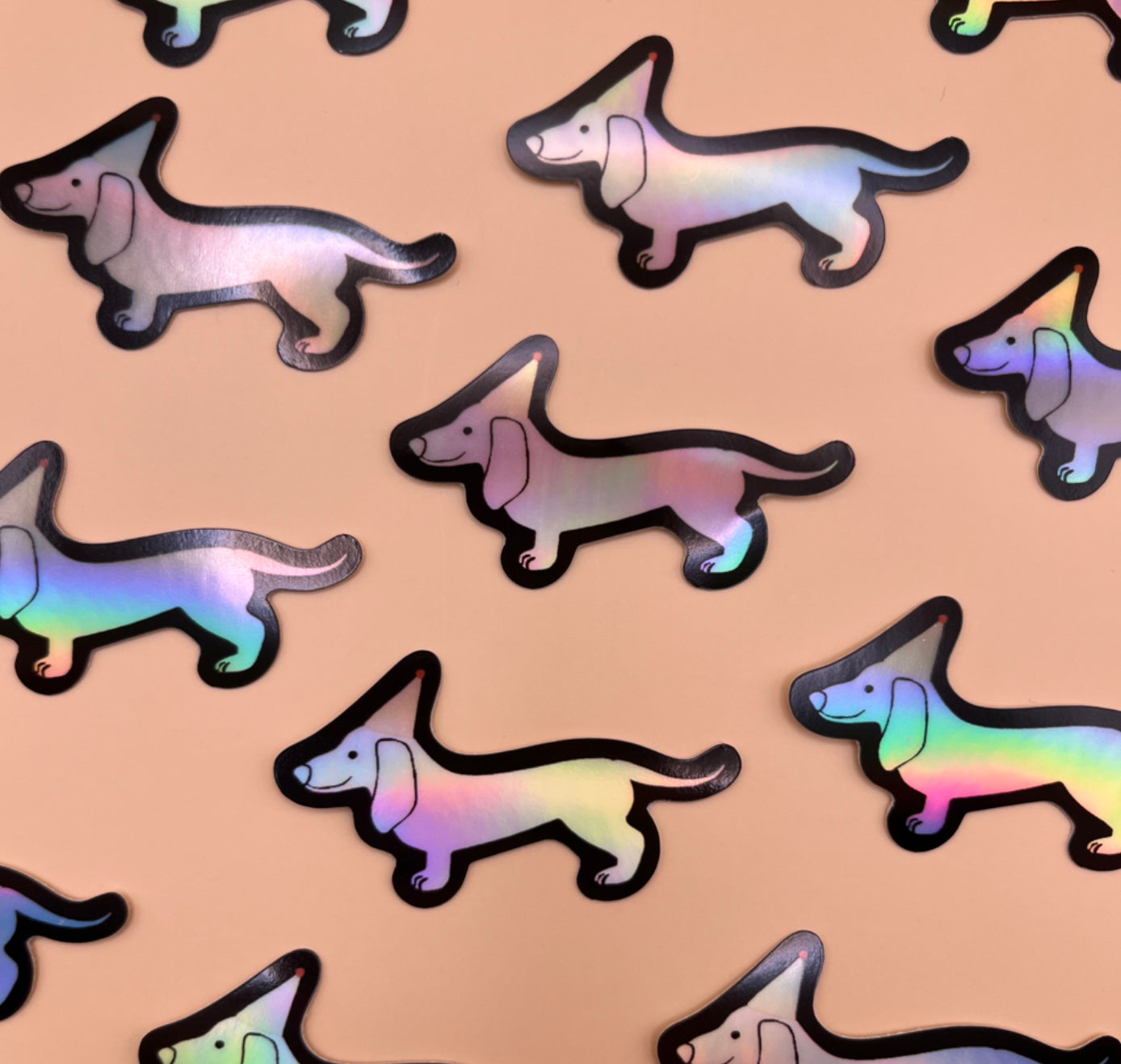 Karin Lena Schmid - Holografischer Sticker ‚Dackel‘ (5 Stück)