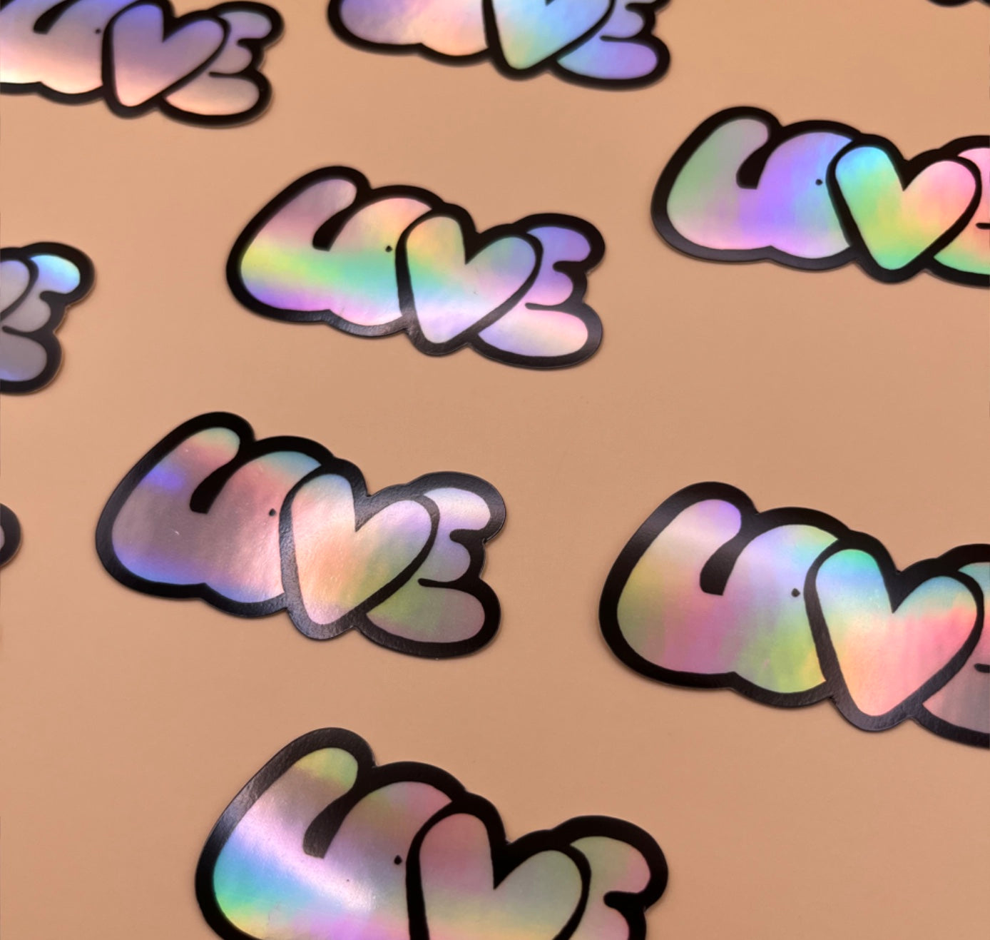 Karin Lena Schmid - Holografischer Sticker ‚LOVE‘ (5 Stück)