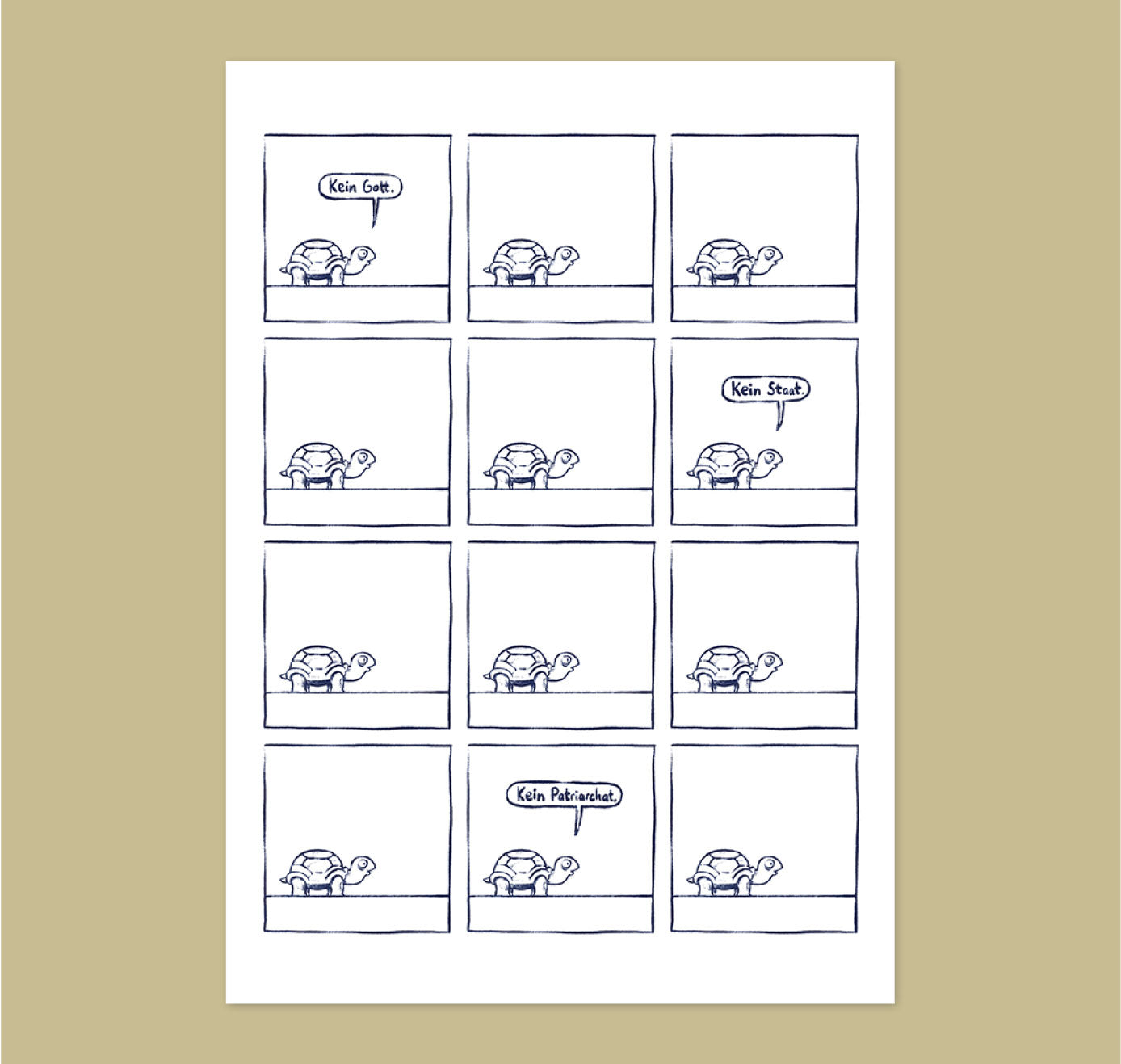 Olivier Samter - Postkarte "LINKSRADIKALES SCHILDCHRÖTTLI" (5 Stück)