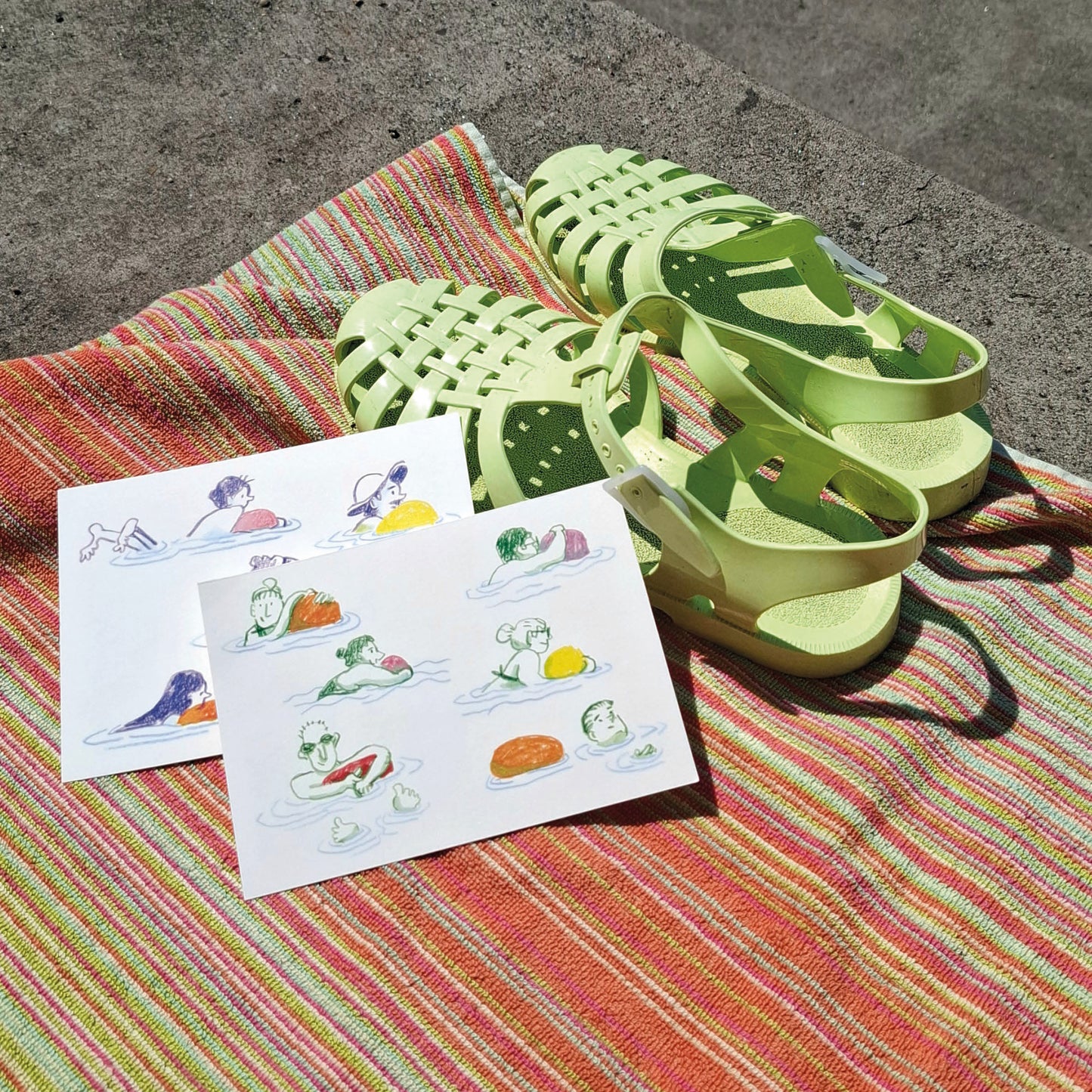 Meret Glausen - Postkarte "Rheinschwumm 1" (5 Stück)