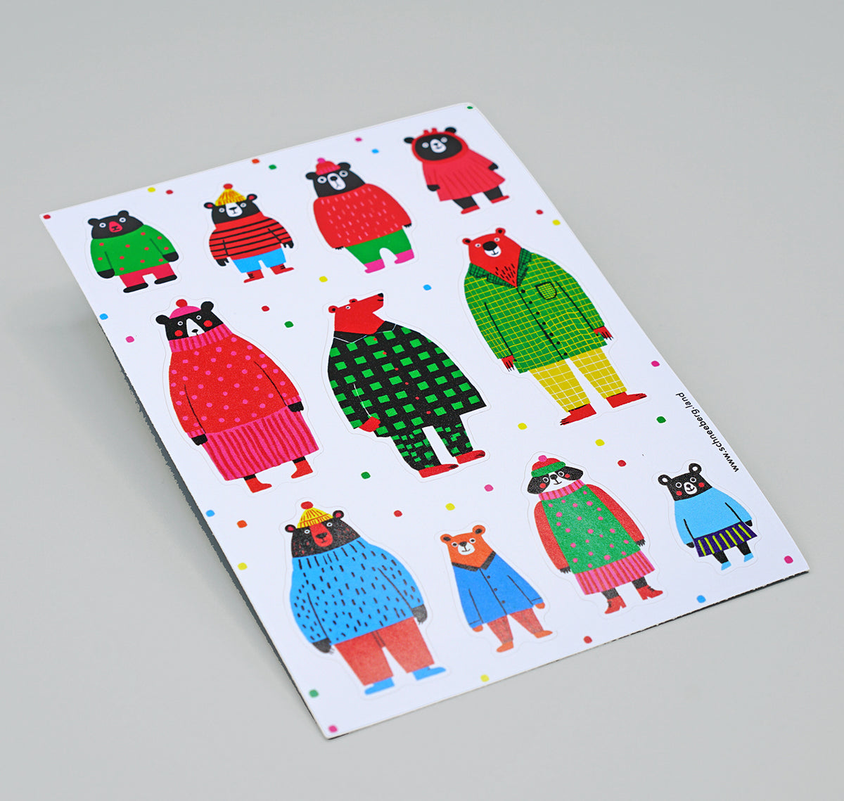 Anna-Lisa Schneeberger - Stickerbogen „Bären“ (5 Stück)