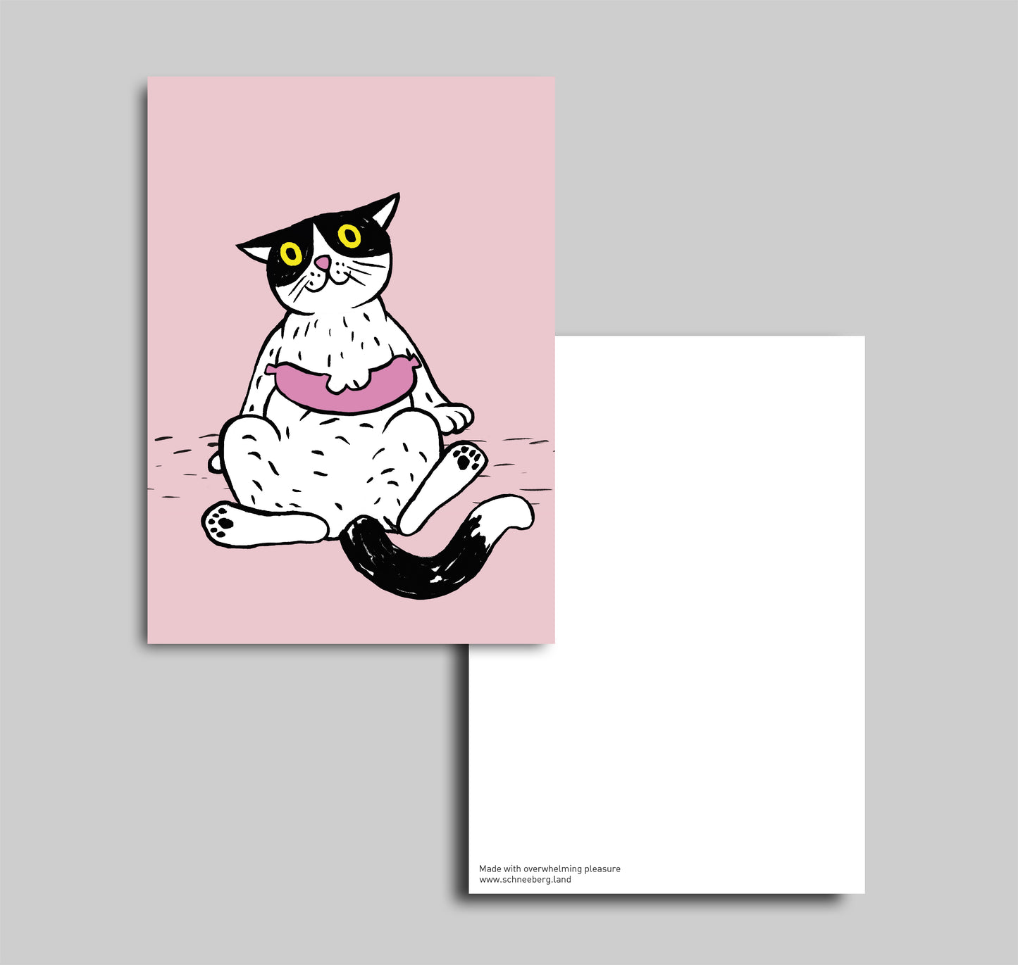 Anna-Lisa Schneeberger - Postkarte "Büsi mit Wurst" (5 Stück)