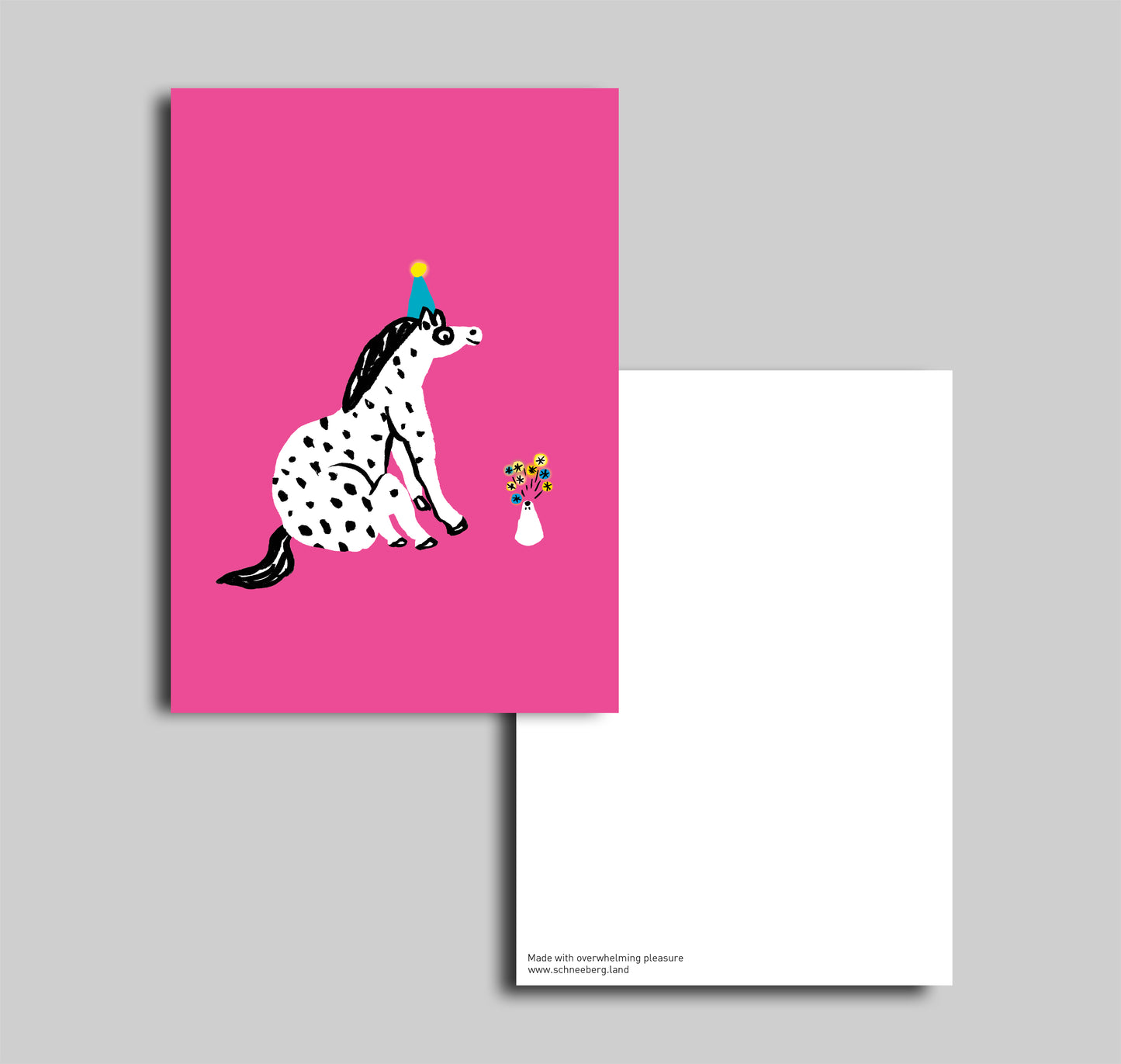Anna-Lisa Schneeberger - Postkarte "Pony mit Vulkan" (5 Stück)