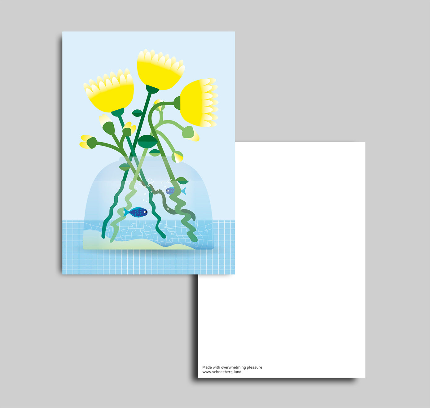 Anna-Lisa Schneeberger - Postkarte "Blumenstrauss Fische" (5 Stück)