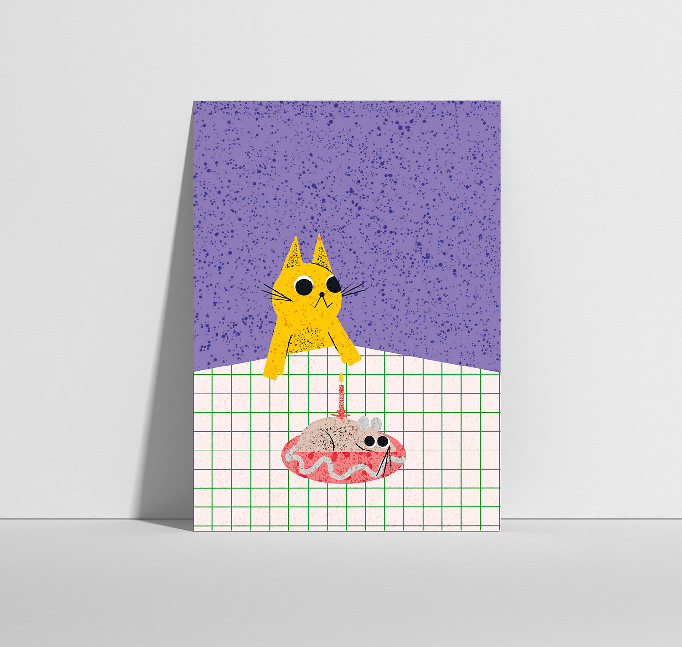 Anna-Lisa Schneeberger - Postkarte "Büsi mit Torte" (5 Stück)