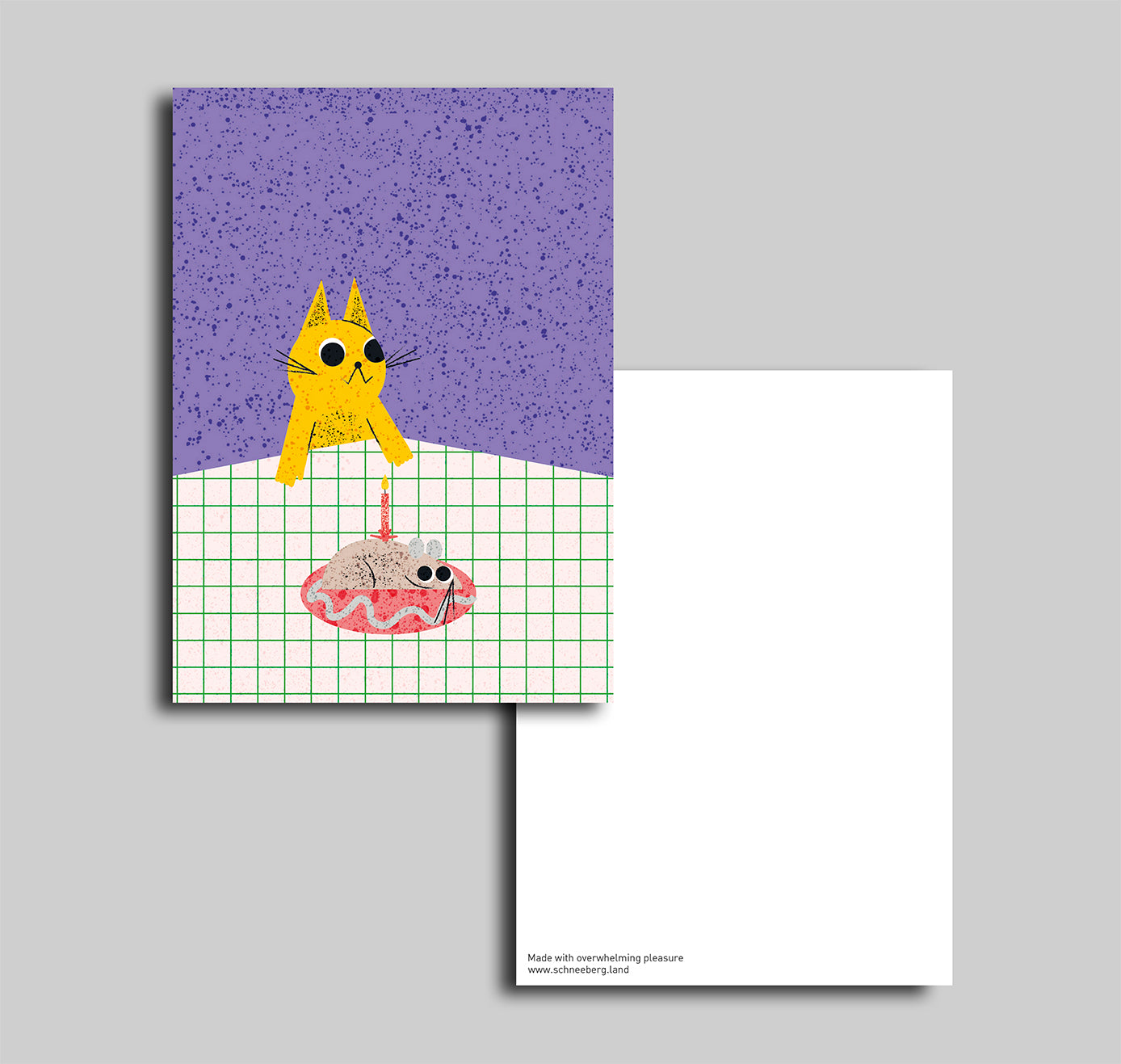 Anna-Lisa Schneeberger - Postkarte "Büsi mit Torte" (5 Stück)