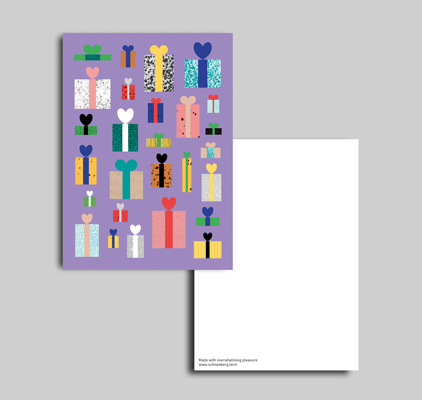 Anna-Lisa Schneeberger - Postkarte "Päckli" lila (5 Stück)