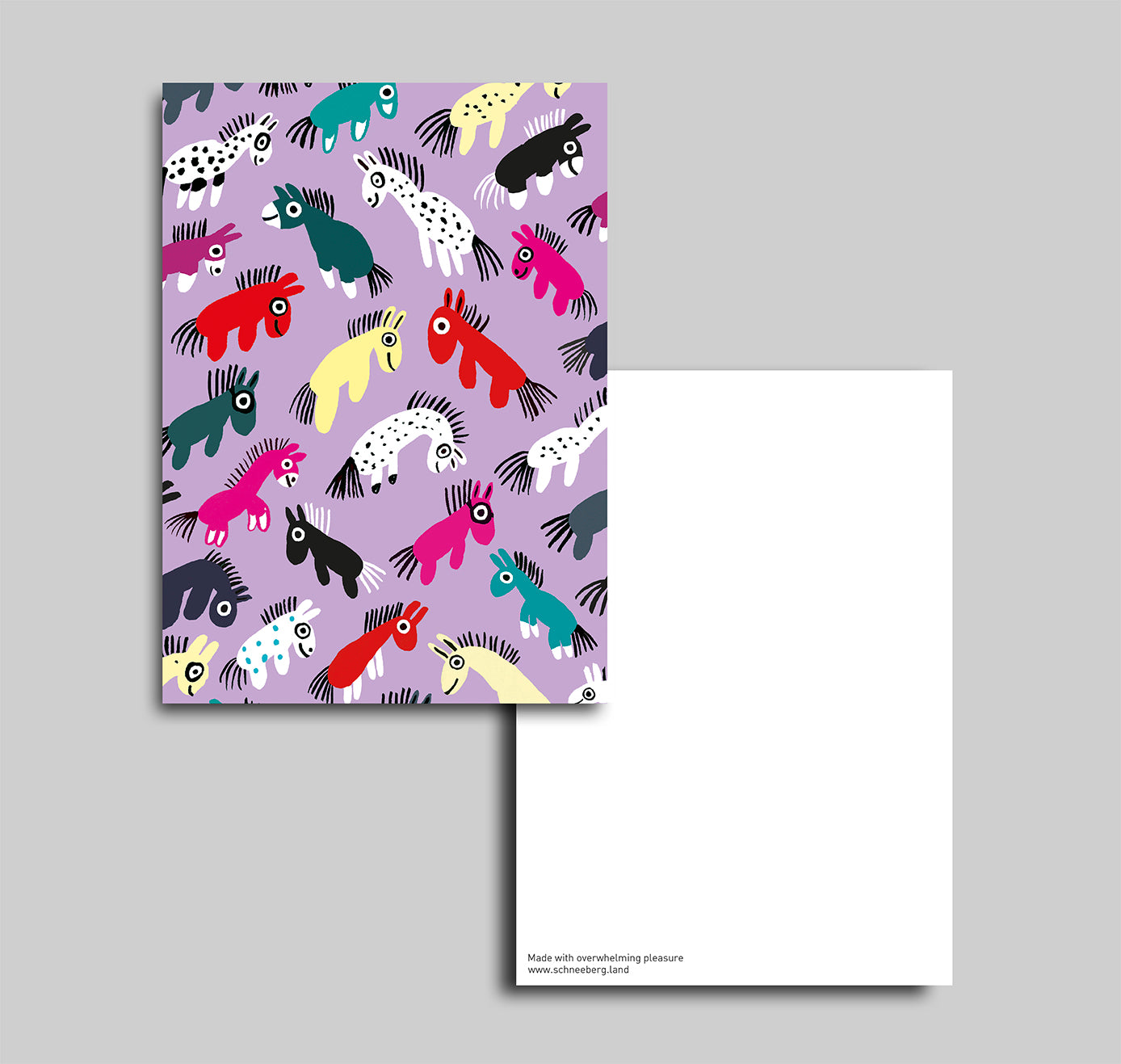 Anna-Lisa Schneeberger - Postkarte "Ponies" lila (5 Stück)