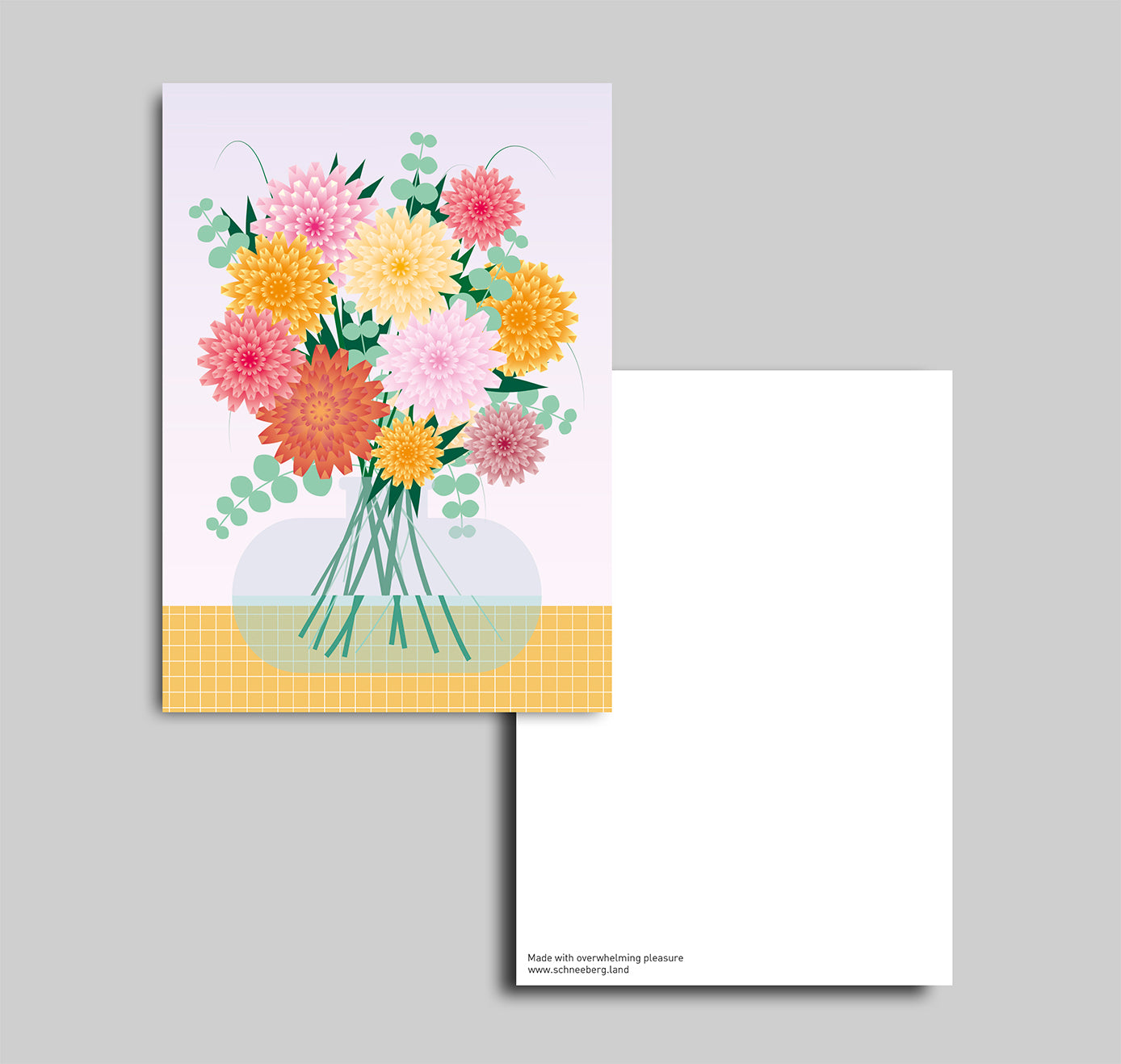 Anna-Lisa Schneeberger - Postkarte "Blumenstrauss Chrysanthemen" (5 Stück)