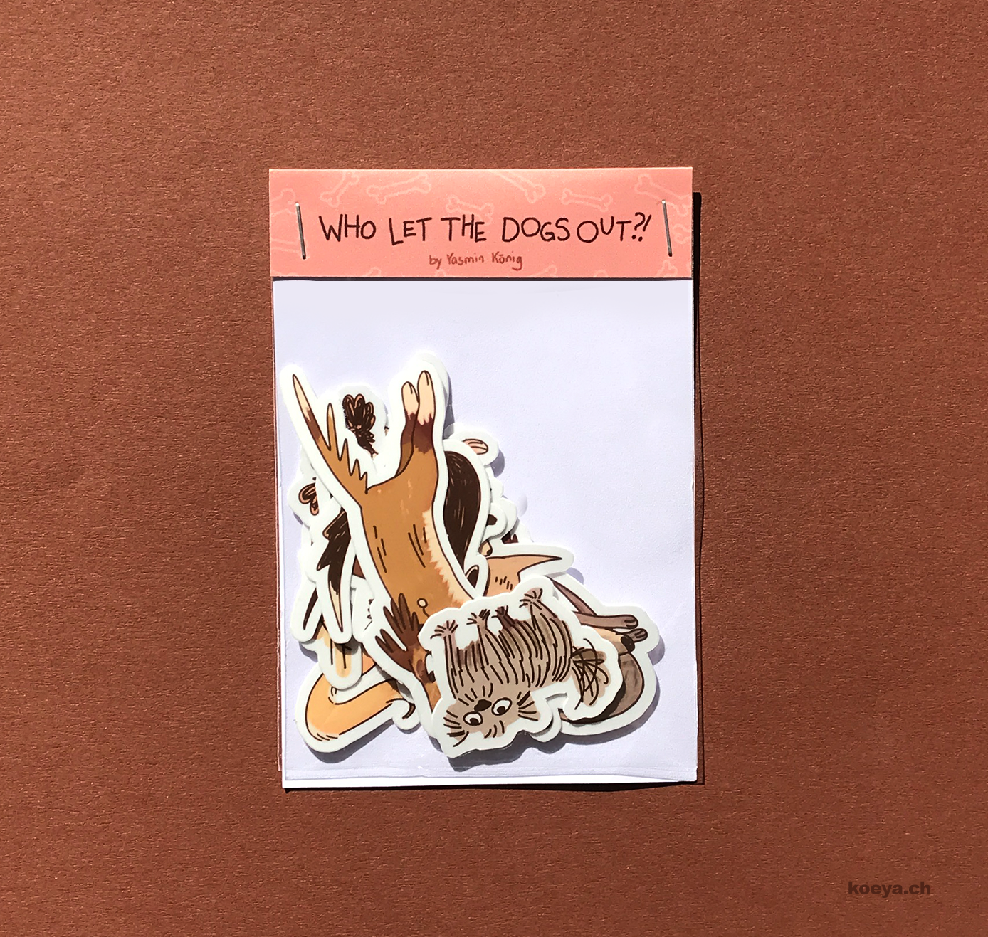 Yasmin König - Vinyl Sticker Set
"Who let the Dogs Out" (5 Stück)