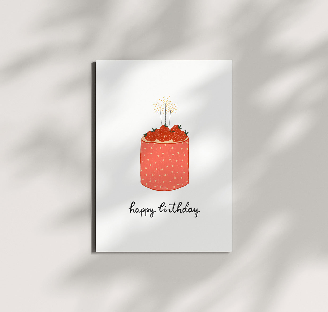 Pomba - Postkarte "birthday cake strawberry" (10 Stück)