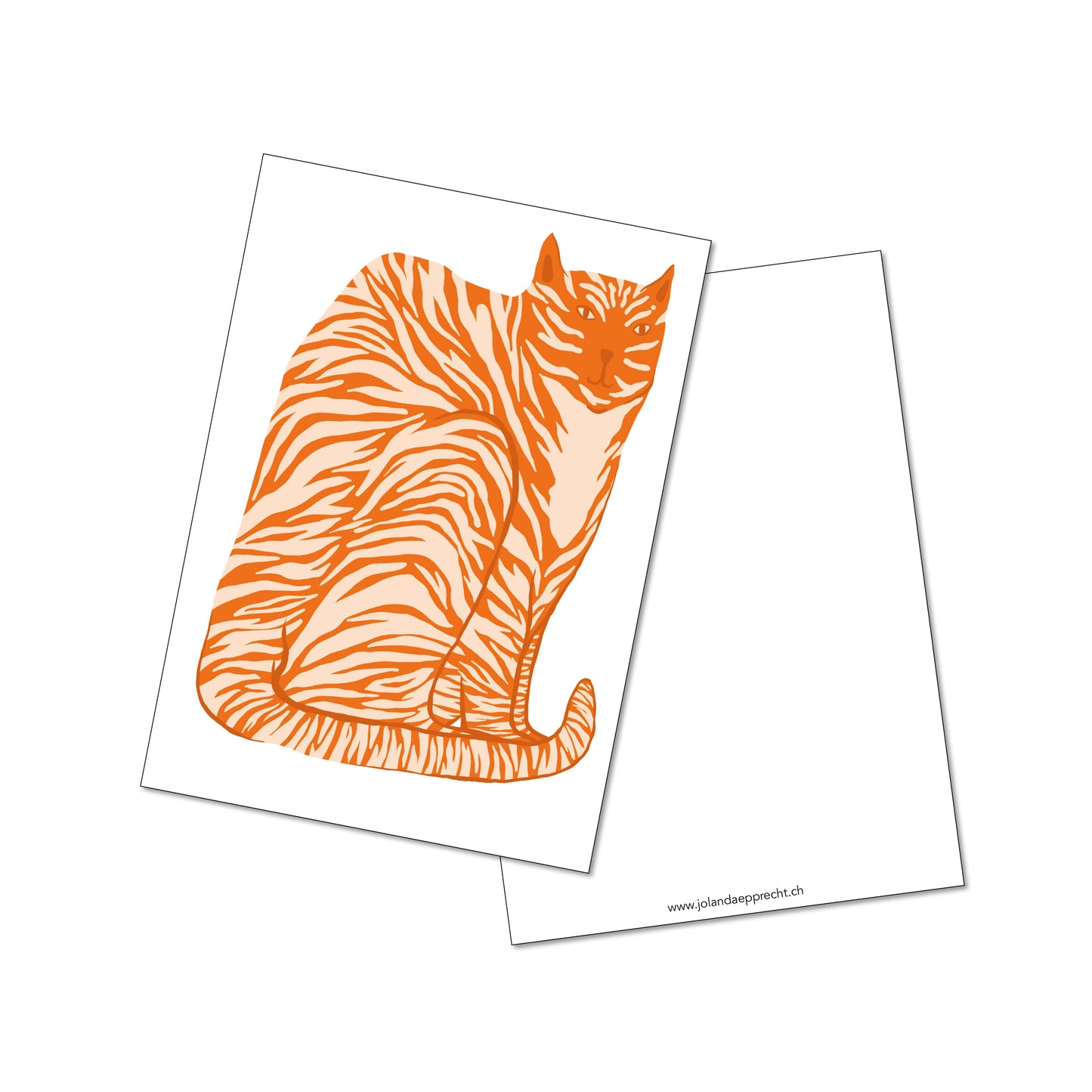 Jolanda Epprecht - Postkarte "Katze Orange" (5 Stück)