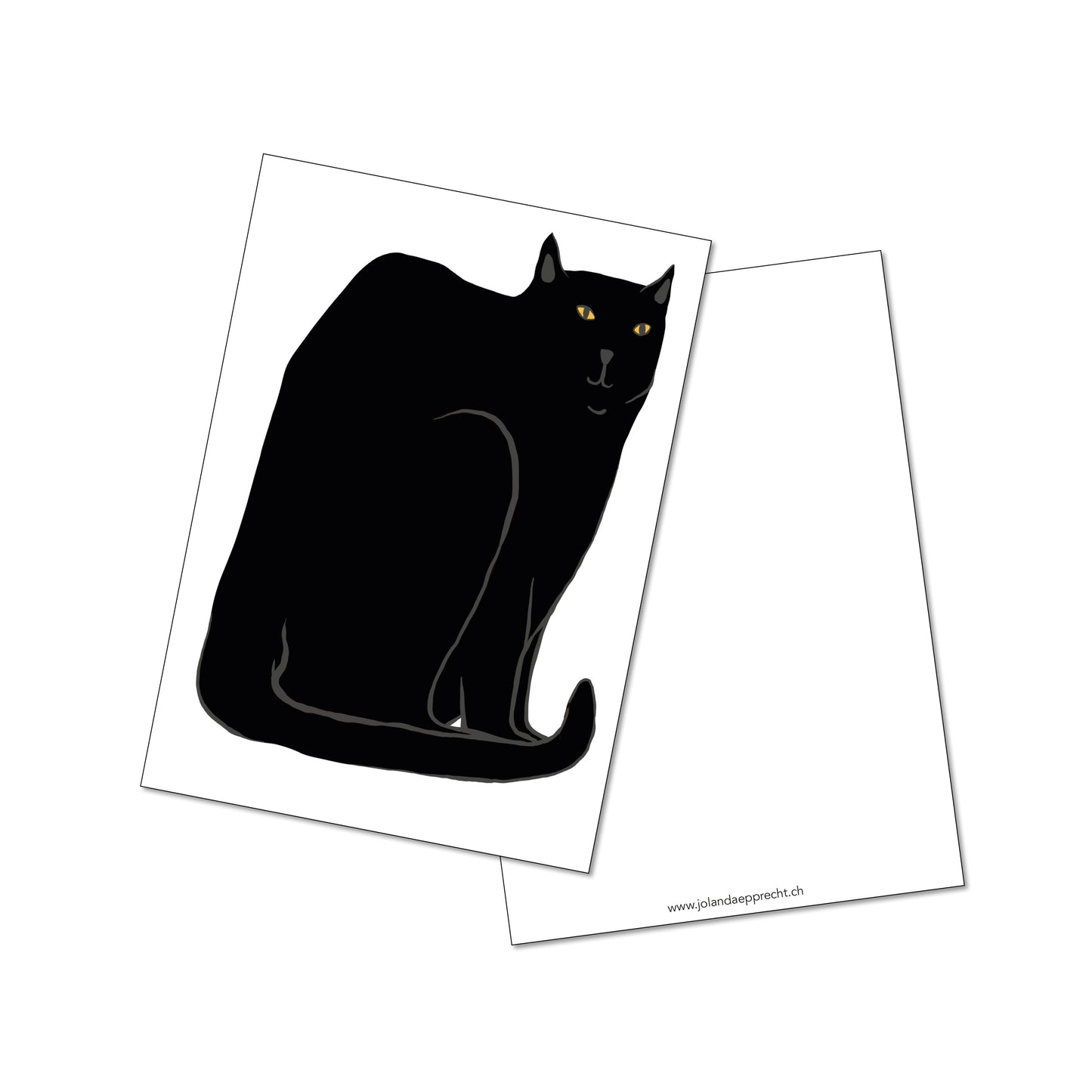 Jolanda Epprecht - Postkarte "Katze Schwarz" (5 Stück)
