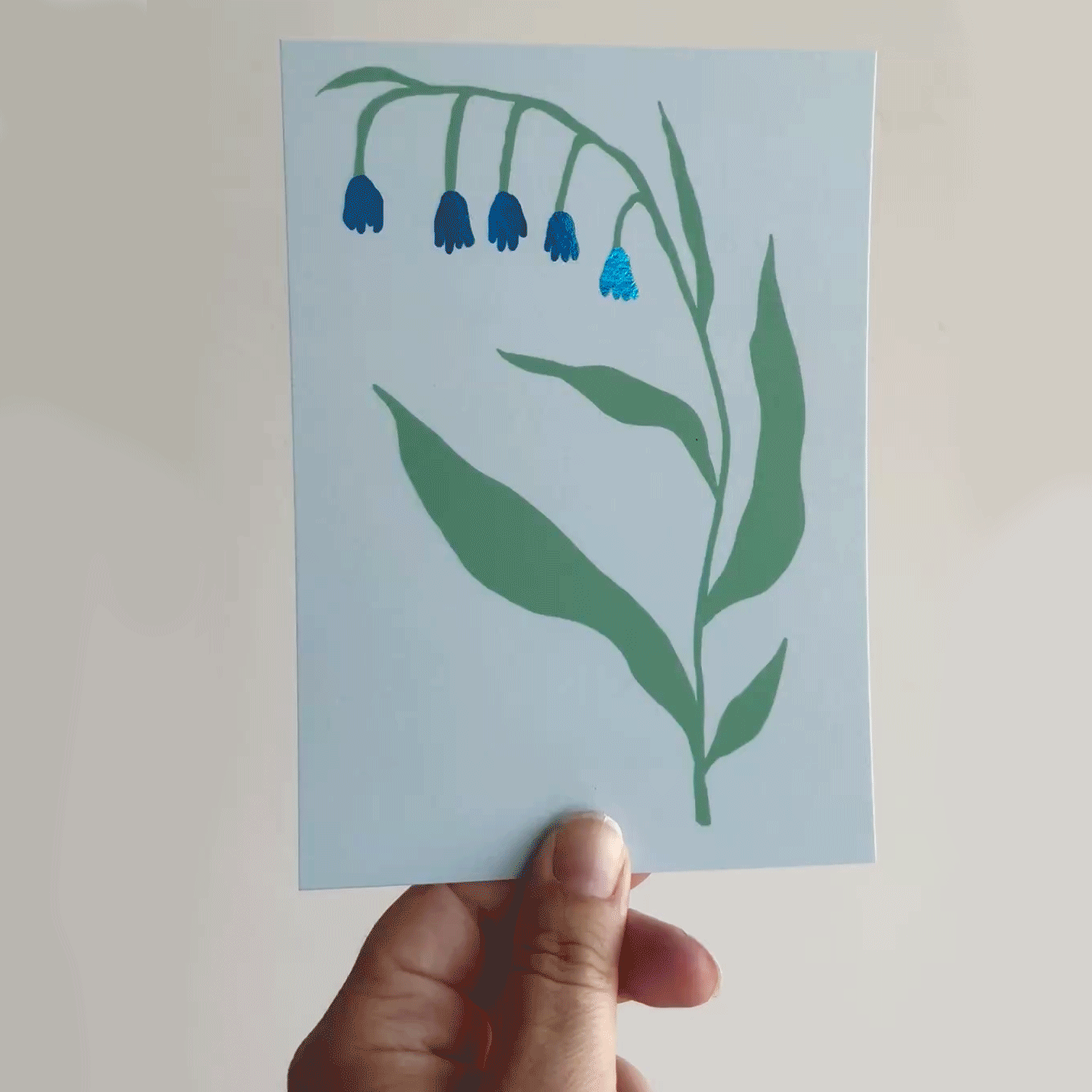 Jolanda Epprecht - Postkarte "Glockenblume blau" (5 Stück)