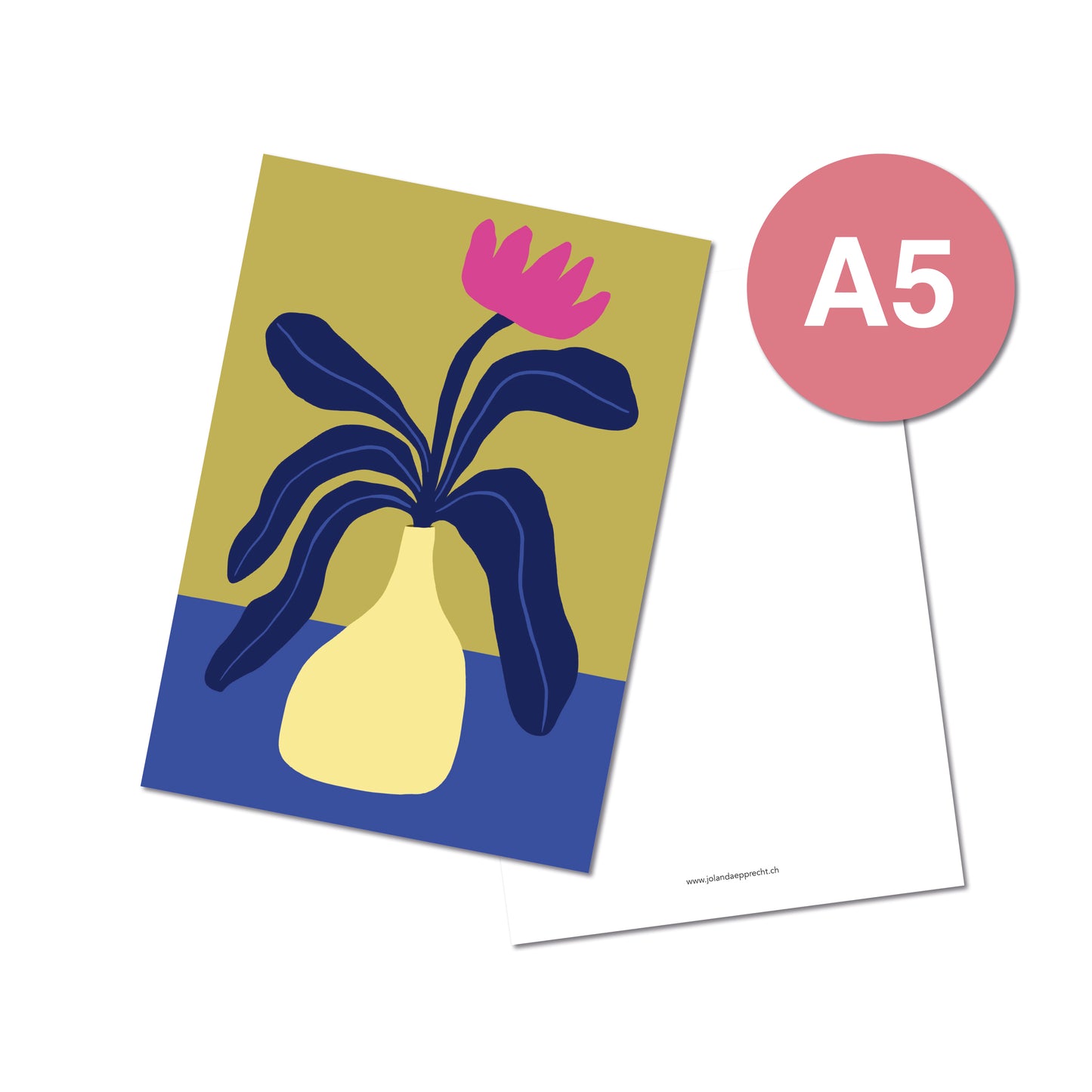Jolanda Epprecht - Postkarte Extragross "Gelbe Vase" (5 Stück)