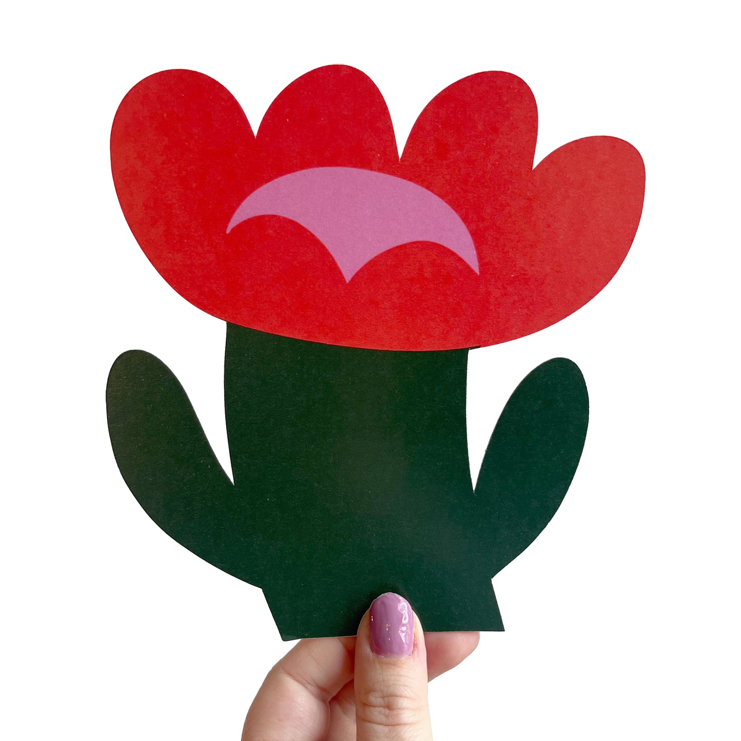 Jolanda Epprecht - Postkarte „Tulpe Rot“ mit Konturschnitt (5 Stück)