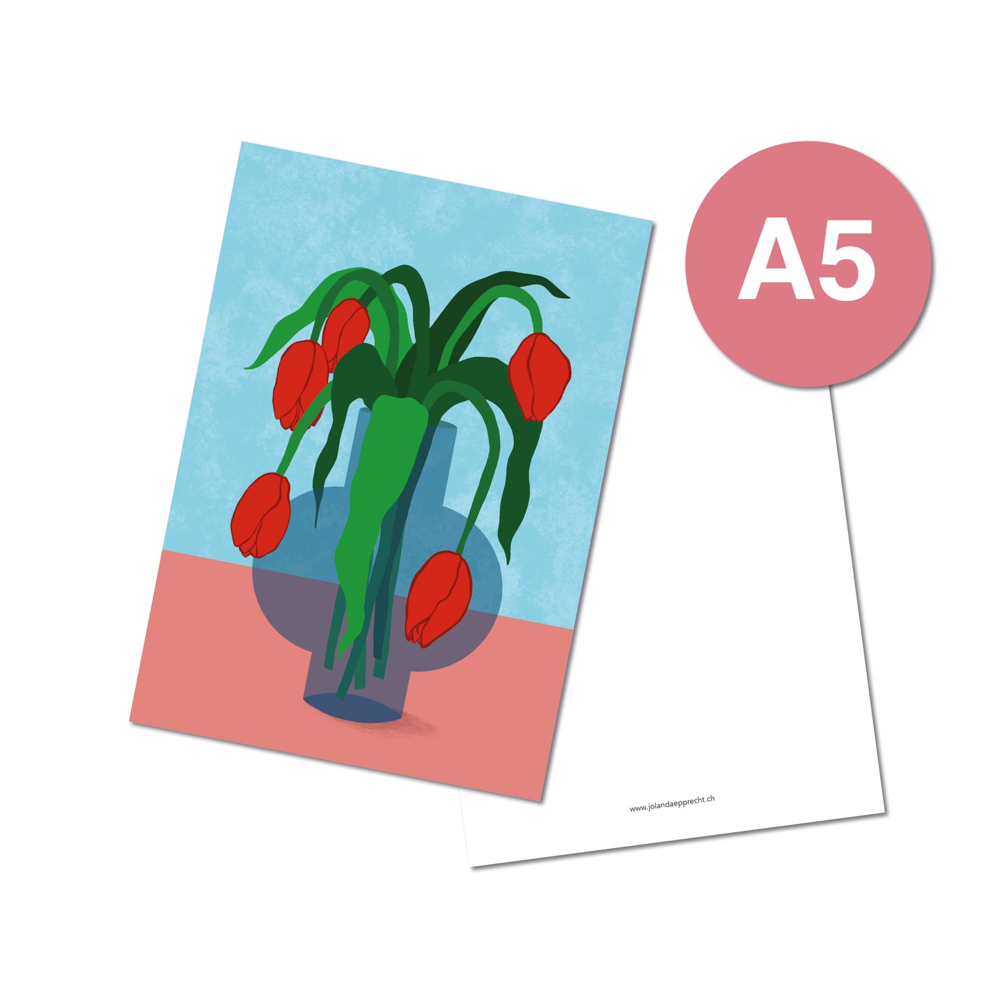 Jolanda Epprecht - Postkarte Extragross "Tulpenstrauss" (5 Stück)