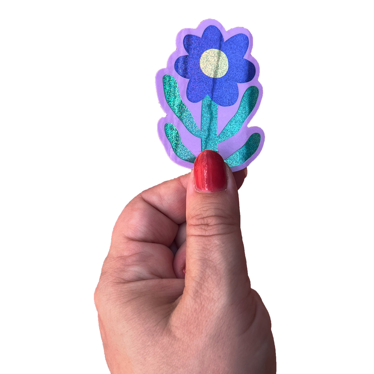 Jolanda Epprecht - Sticker "Blaue Glitzerblume" mit PixieDust (5 Stück)