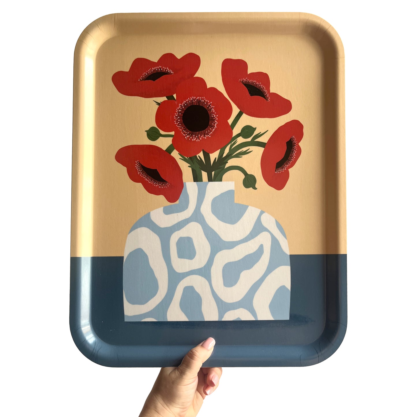 Jolanda Epprecht - Serviertablett "Anemonen" (gross) (5 Stück)