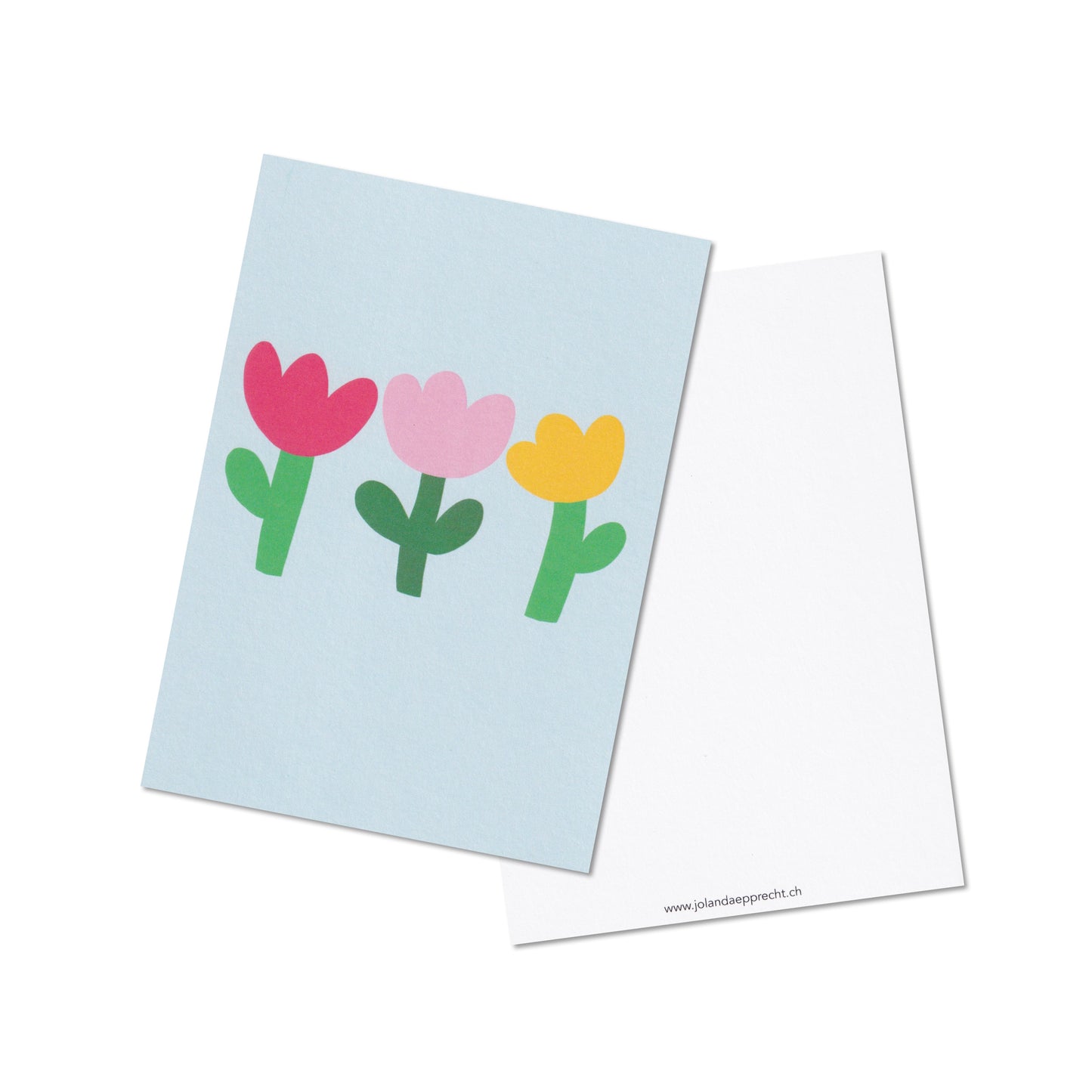 Jolanda Epprecht - Postkarte "Tulpen 1" (blau) (5 Stück)