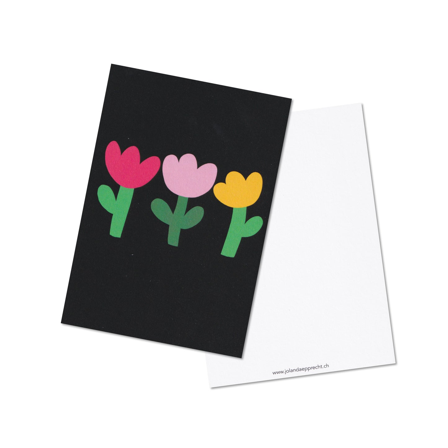 Jolanda Epprecht - Postkarte "Tulpen 1" (schwarz) (5 Stück)