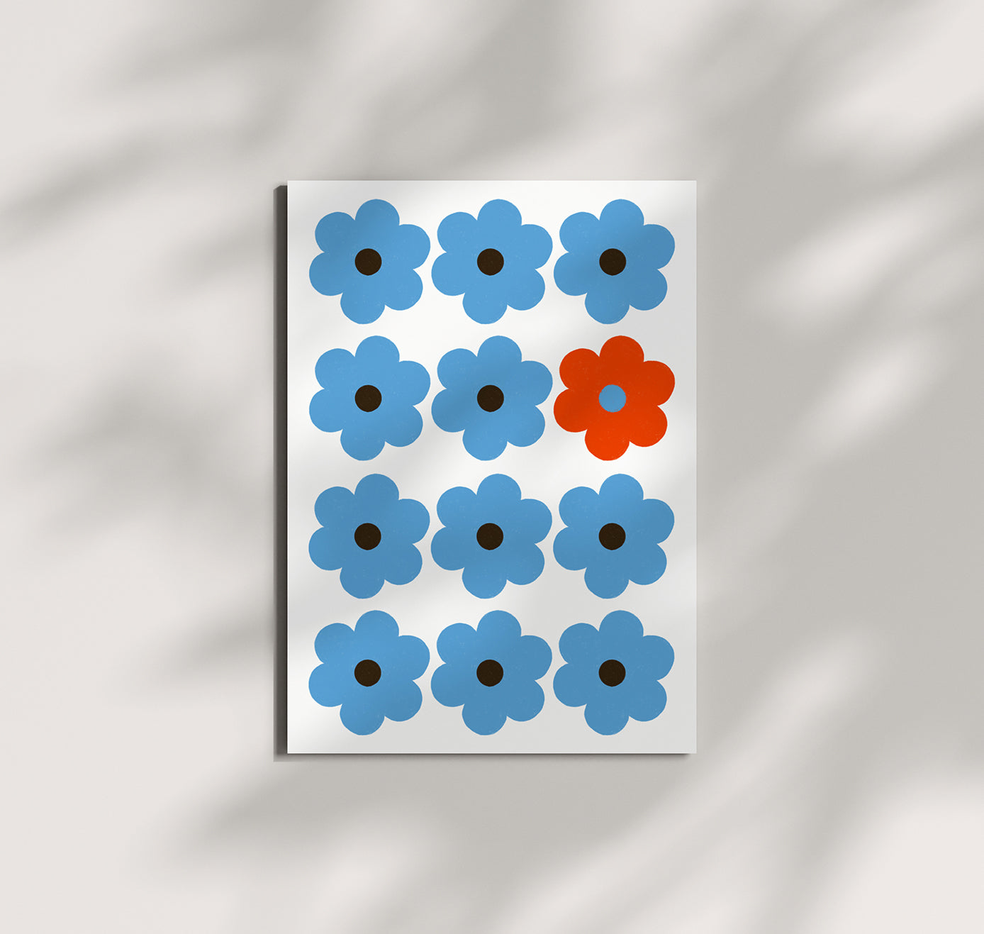 Pomba - Postkarte "Blumenraster Blau" (10 Stück)