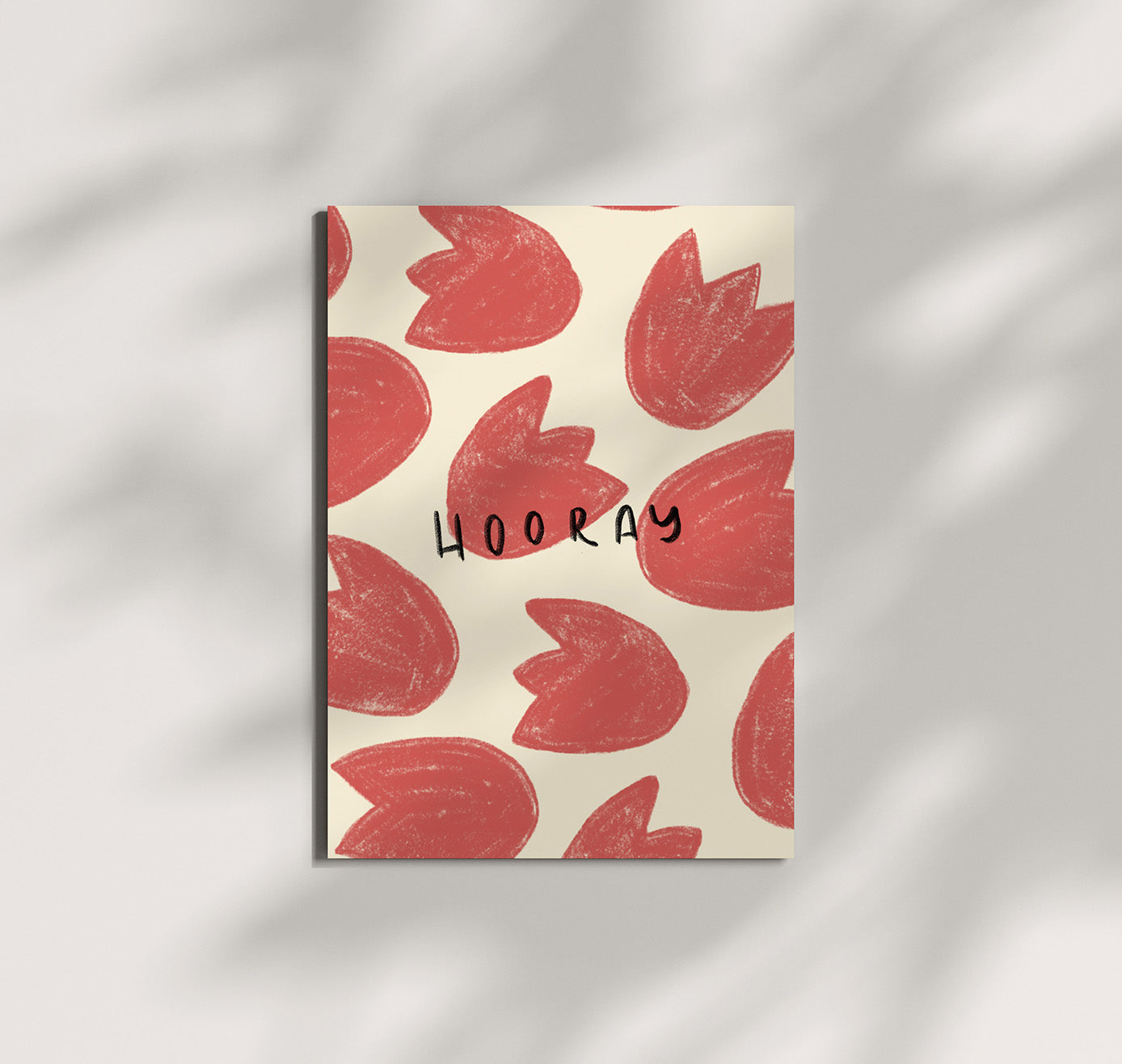 Pomba - Grusskarte "HOORAY RED" (5 Stück)
