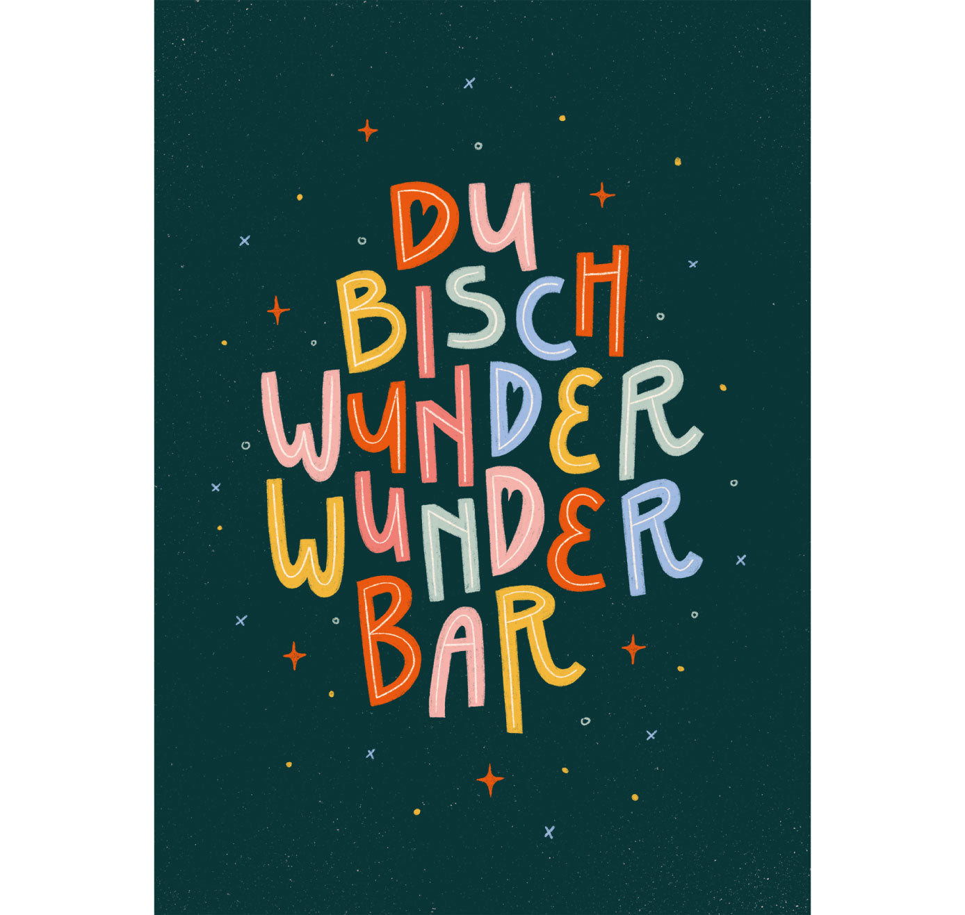 Carmen Saguer - Grusskarte "Wunderbar" (5 Stück)