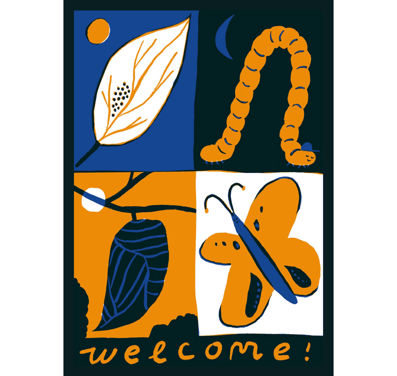 Line Rime - Grusskarte "Welcome" (5 Stück)