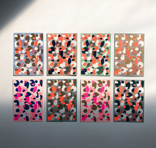 Aline Meier - Riso Postkarten A6 – 8er Set "OF MATCHING FAKE WILD WATERMELON" (5 Stück)