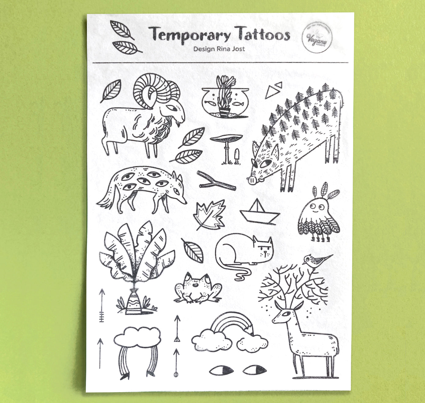 Rina Jost - Wildtiere Temporary Tattoos (10 Stück)