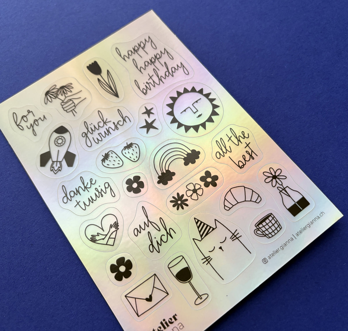 atelier gianna - Stickerbogen "Kleine Grüsse" (5 Stück)