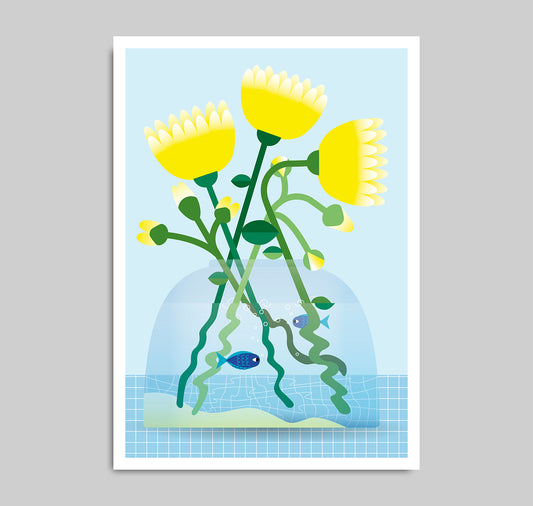 Anna-Lisa Schneeberger - Plakat "Blumen mit Fischen" (5 Stück)