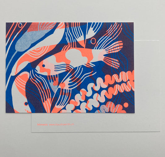 Claudia Wirth - Postkarte "Mimesis Fisch" (5 Stück)