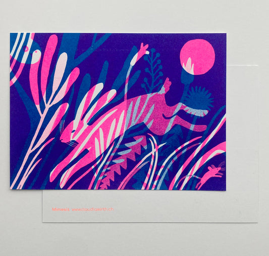 Claudia Wirth - Postkarte "Mimesis Hase" (5 Stück)