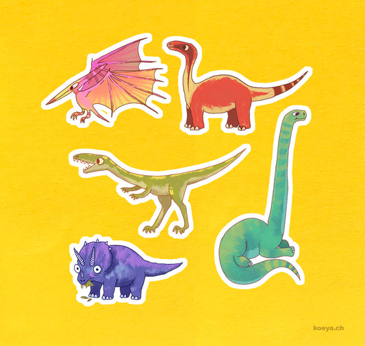 Yasmin König - Vinyl Sticker Set  "Dinos" (5 Stück)