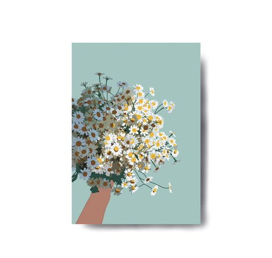 Karin Lena Schmid - Postkarte "Margeriten" (5 Stück)