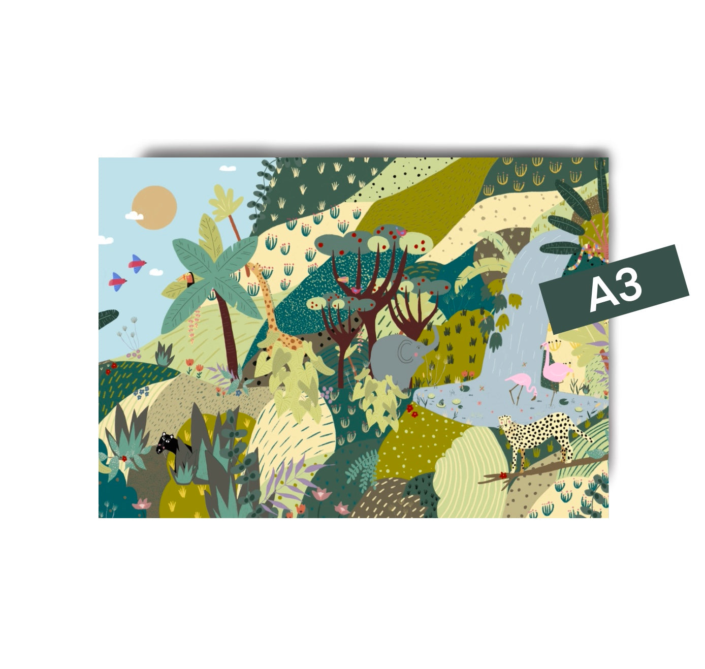 Karin Lena Schmid - Plakat "Wimmelbild Dschungel" (5 Stück)