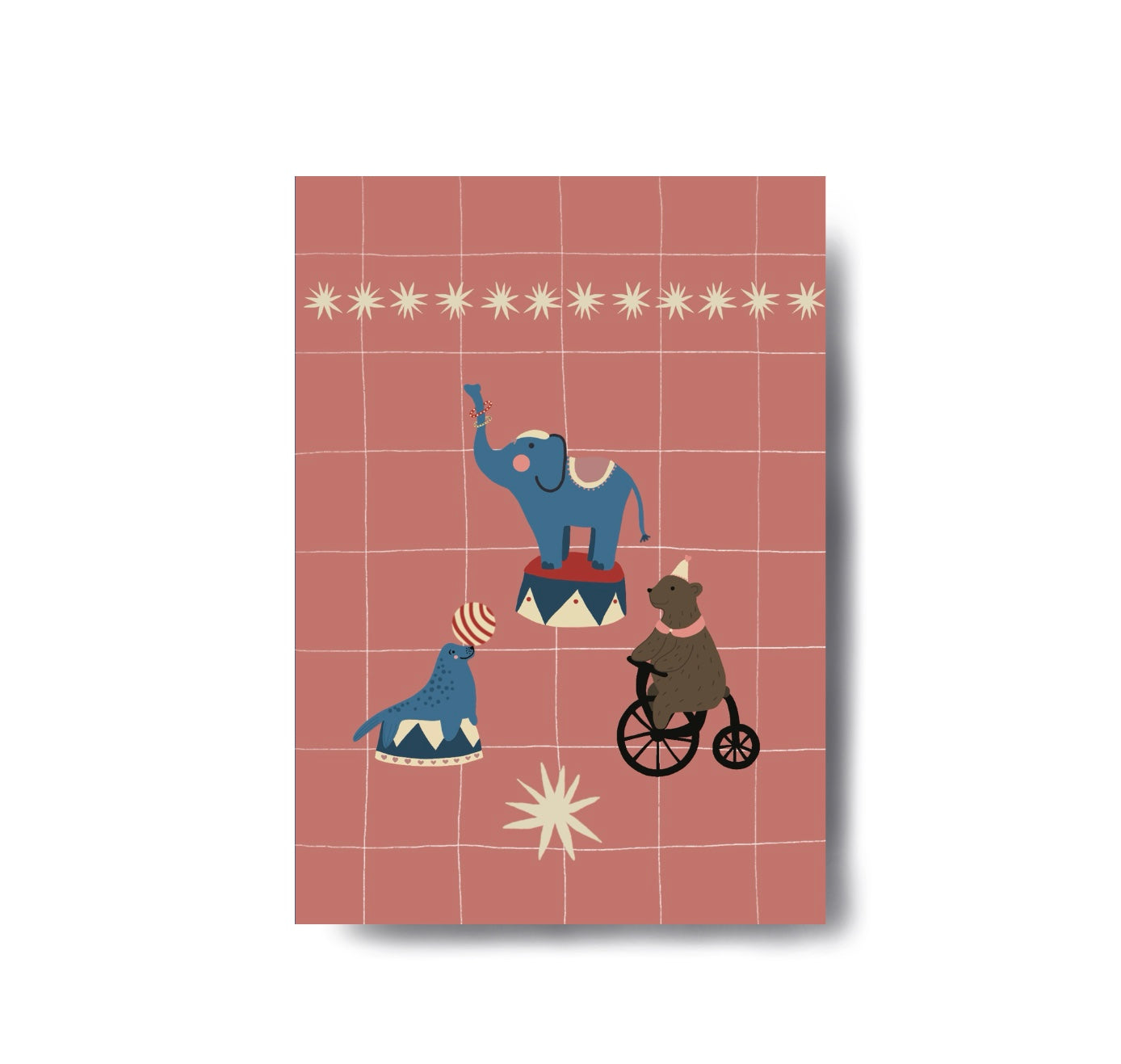 Karin Lena Schmid - Postkarte "Drei fabelhafte Tiere (Bär, Elefant und Seehund')" (5 Stück) (Kopie)
